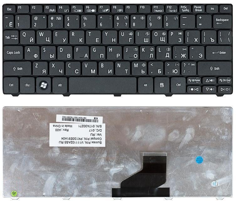 ᐉ Клавиатура для ноутбука Acer Aspire One 532H Black