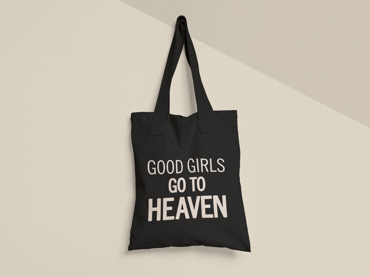 Эко-сумка шоппер с принтом "Good Girls go to heaven" 38х40 см Черный (ПН416-Т1)