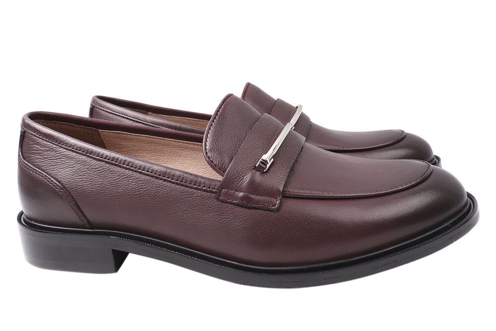 Туфли женские Anemone из кожи на низком ходу р. 38 Бордовый (154-21DTC)