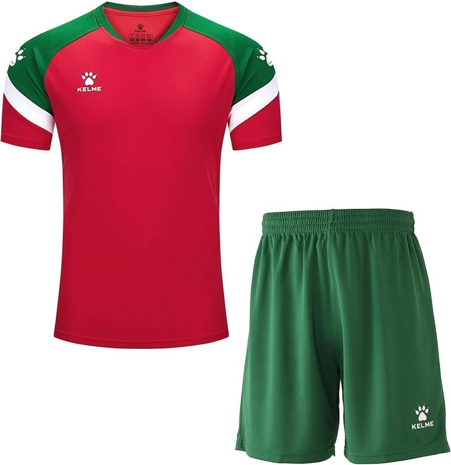 Комплект футбольной формы KELME BRAVO 6013_8351ZB1143.9311 2XL Красно-зеленый (48349-55)