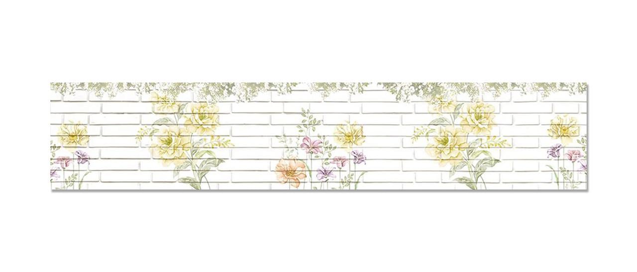 Наклейка виниловая на кухню Zatarga Под Кирпич Цветы 600х3000 мм (1289776698)