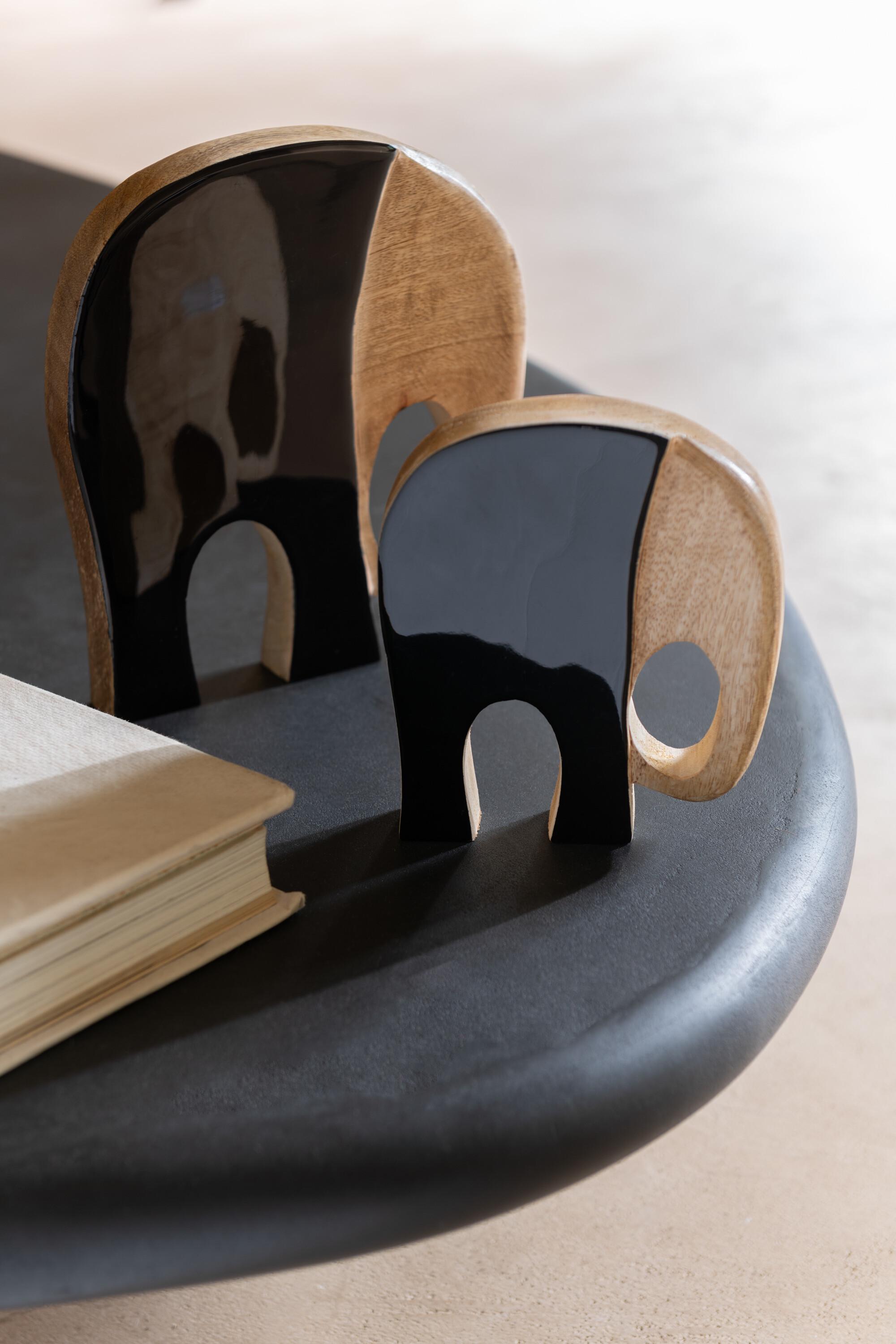 Статуэтки слонов J-LINE из дерева 4 шт. Черный Статуэтки слонов J-LINE из дерева 4 шт. Черный