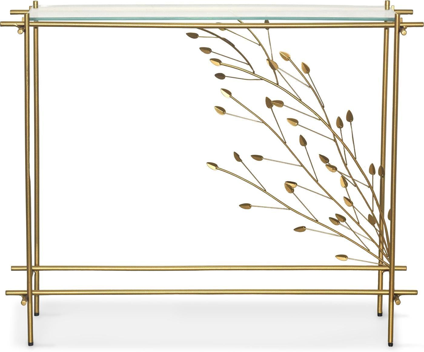 Консольный стол Botanica 100х35 см Clear glass top champagne base (16082)