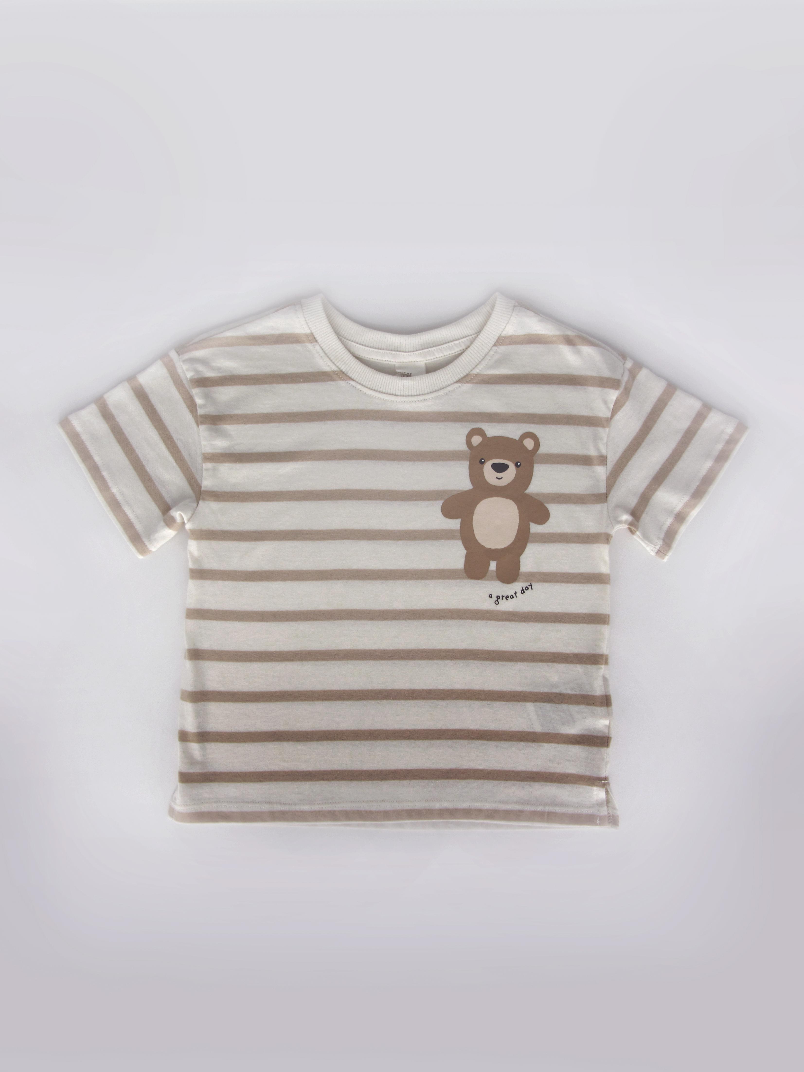 Футболка H&M 98 см Молочно-бежевий (A70111260541) Футболка H&M 98 см Молочно-бежевий (A70111260541)