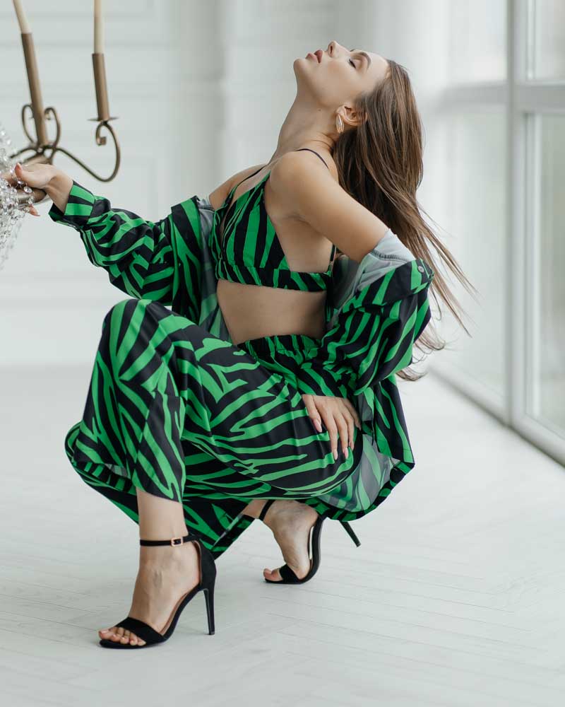 Піжама жіноча Модельєр 7748 р. 42 Чорно-зелений (11505) - фото 7