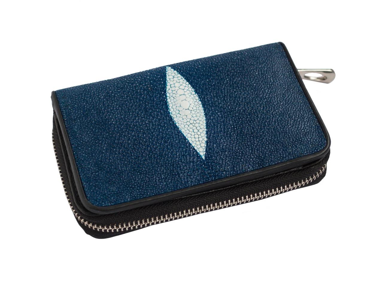 Кошелек Ekzotic leather из кожи ската Синий (stw 144_1)