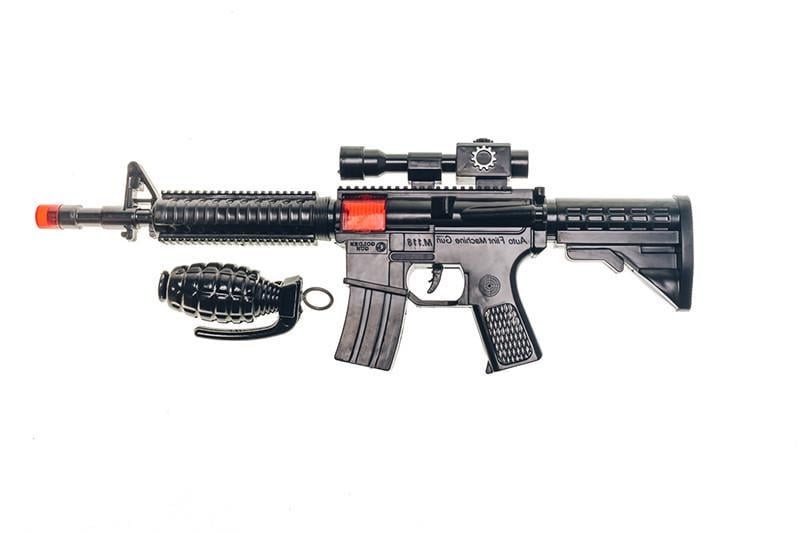 Дитячий іграшковий автомат-тріскачка Golden Gun M16 з гранатою 803 (RLT18600)