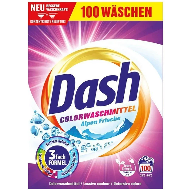 Пральний порошок Dash для кольорових речей 5 кг 100 прань