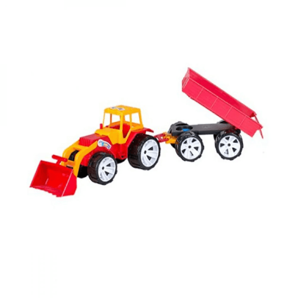 Игрушечный трактор Bamsic 007/2 с ковшом и прицепом (42506)