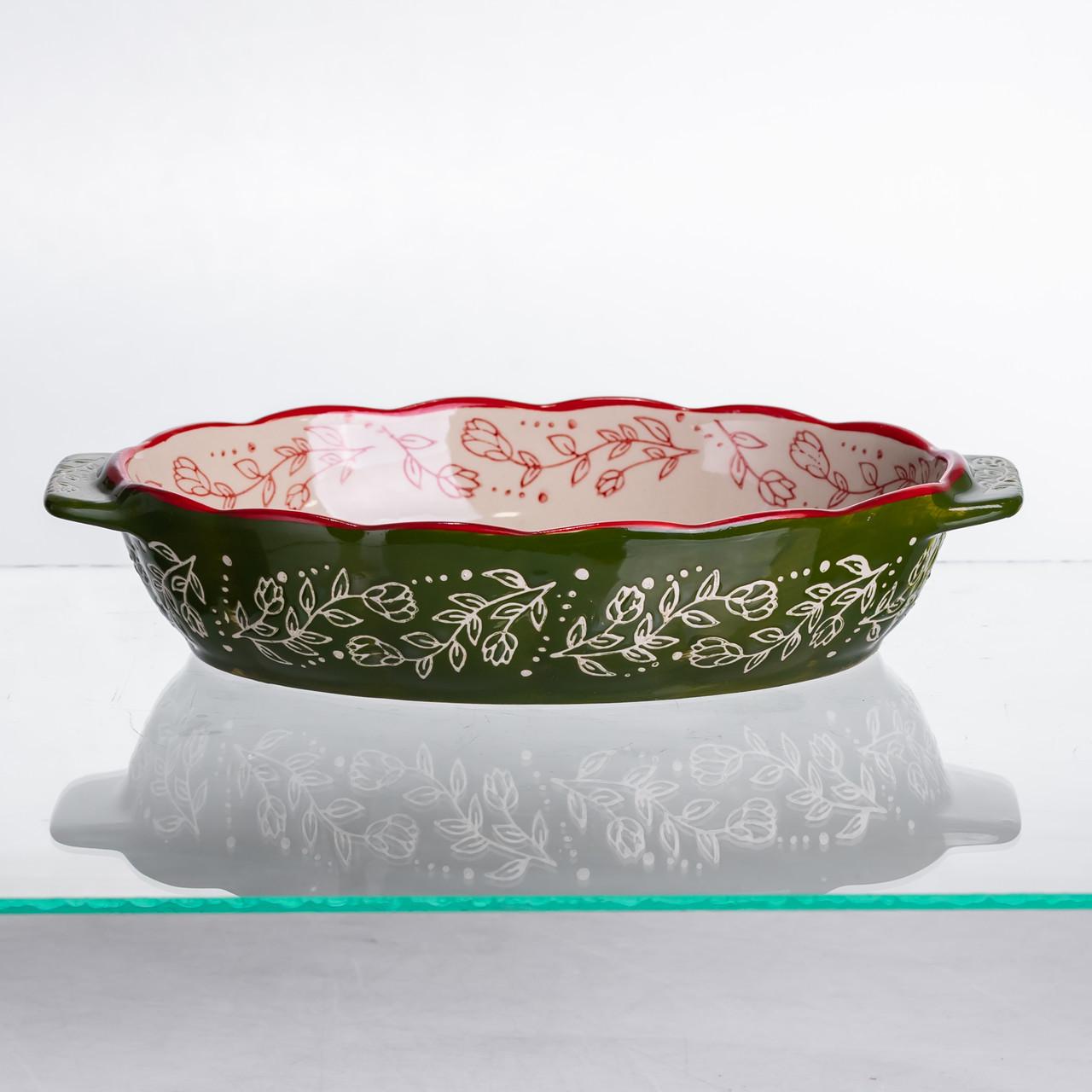 Форма для запікання Vintage овальна з ручками 25х15х5 см Зелений (HM05-01) - фото 2