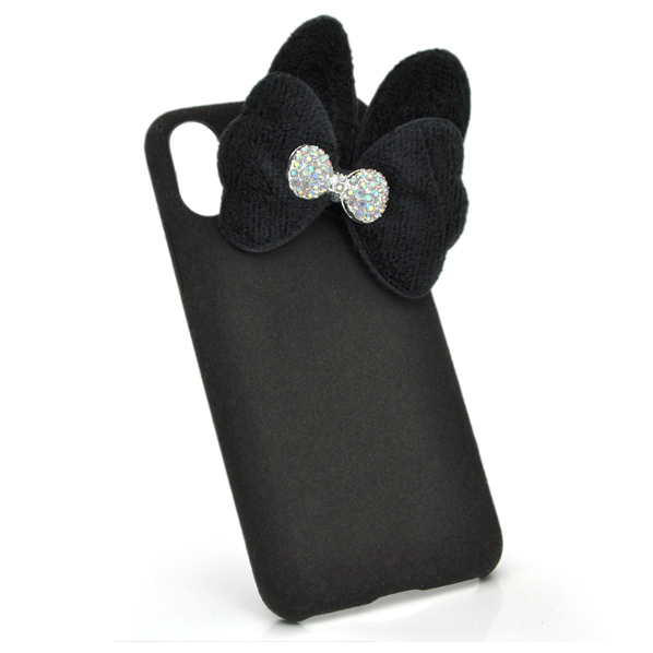 Накладка Пушистая Бантик Voltronic для iPhone 6 Plus 6s Plus черная защитная чехол для телефона аксессуар