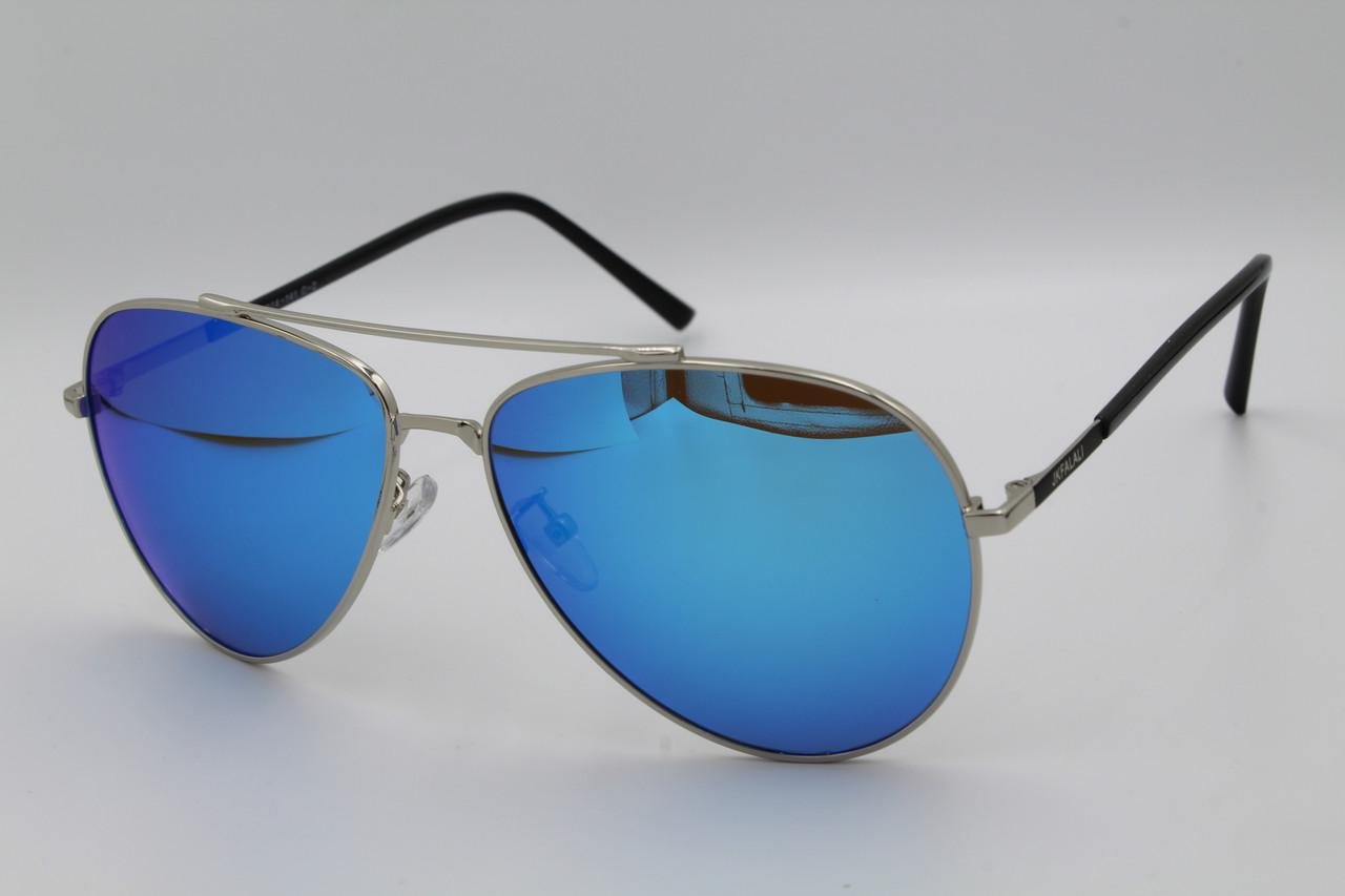 Солнцезащитные очки зеркальные поляризационные Jackfalali aviator Голубой 9910 с2 (2579334502)