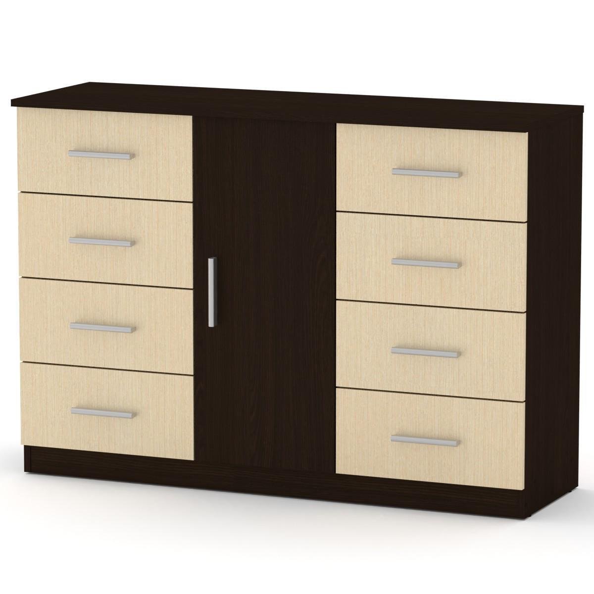 Комод для речей МебліКо 8-1 120х39х85 см Венге (k-1143-3) - фото 1 Комод для речей МебліКо 8-1 120х39х85 см Венге (k-1143-3) - фото 1