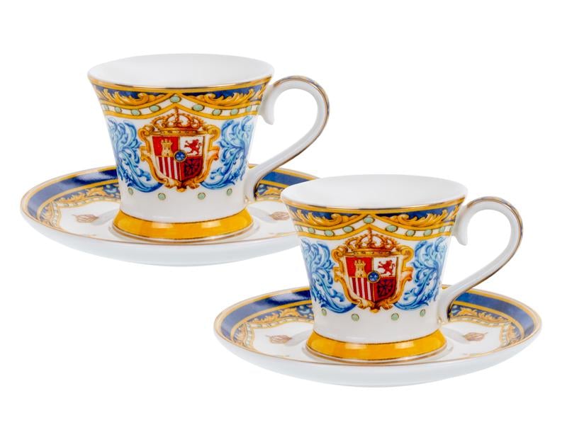 Набір кавових чашок порцелянових з блюдцем на 2 персони Lefard Геральдика 80 мл 925-079