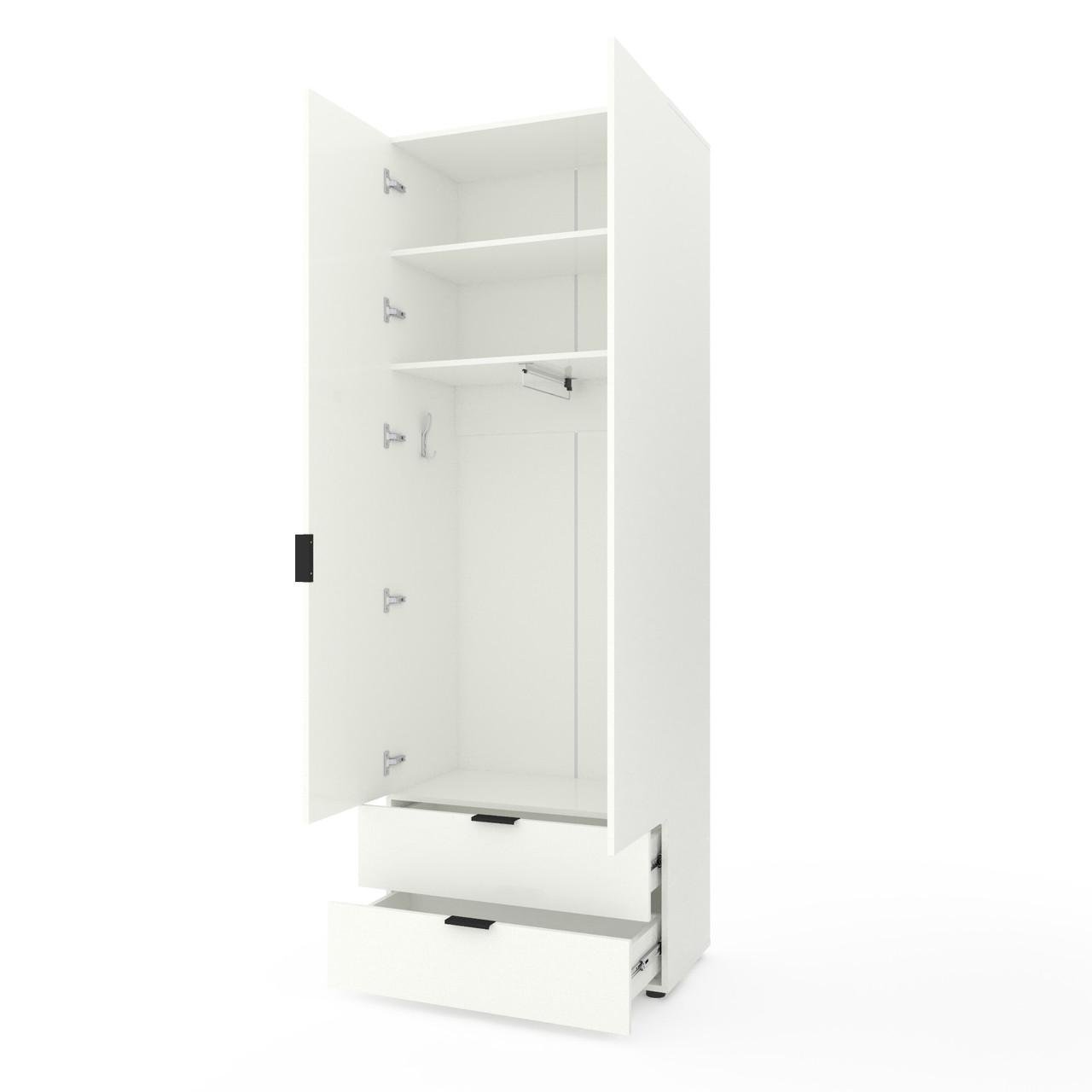 Шкаф Metkas Home A004 ЛДСП 800x420x2300 мм Белый Снег