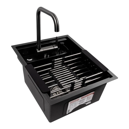 Мойка кухонная скрытая Platinum Handmade CM 40x50 PVD Черный (2359289836)