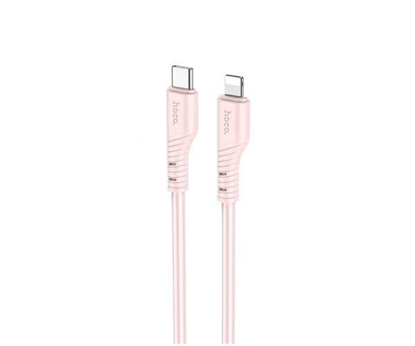 Кабель Data Hoco X97 Crystal Сolor PD20W Type-C to Lightning Pink - фото 1