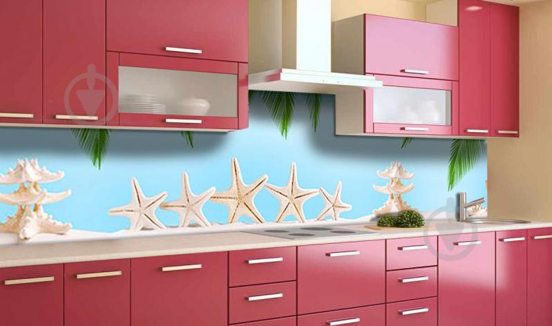 Наклейка виниловая кухонный фартук  Zatarga  "Морские Звезды"  650х2500 мм