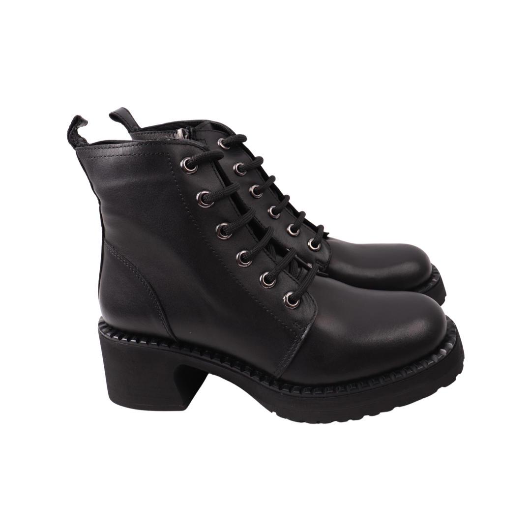 Ботильоны женские Aquamarin из кожи р. 38 Черный (2019-21DHC)