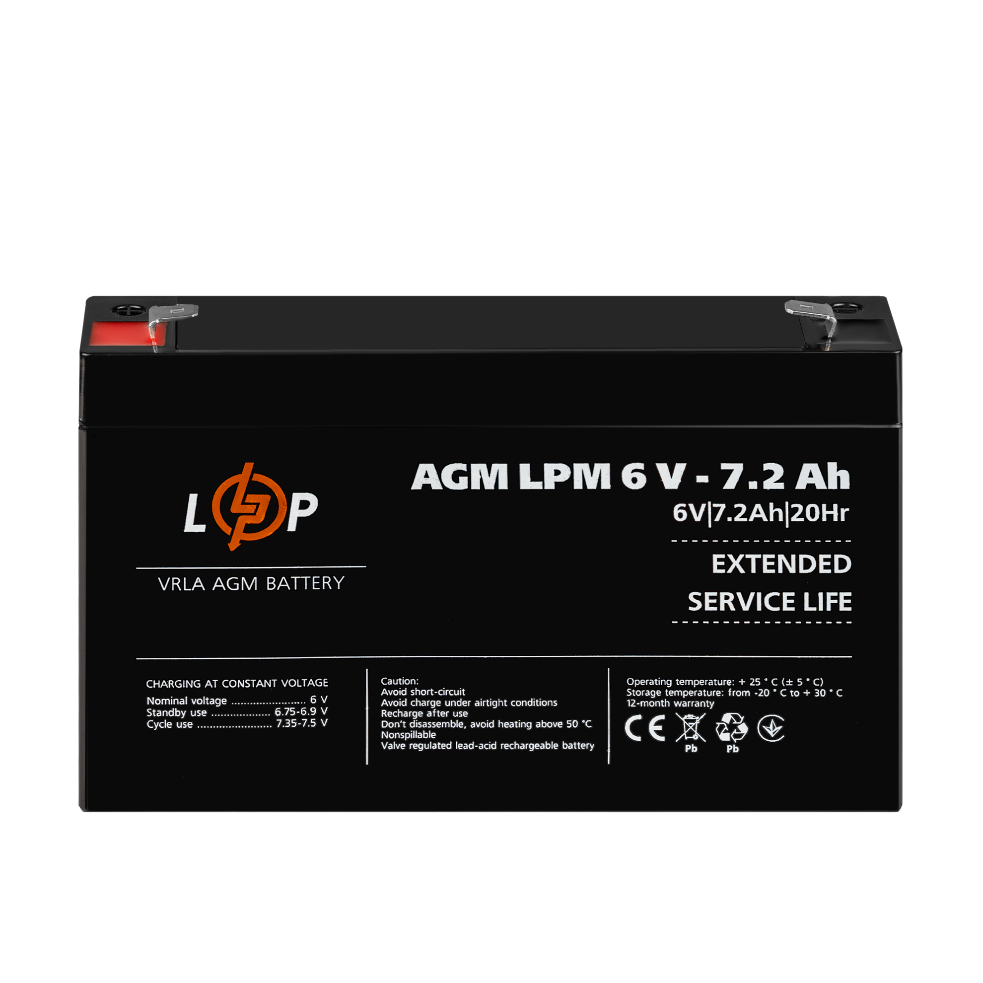 Аккумулятор AGM LPM 6V 7,2 Ah - фото 2