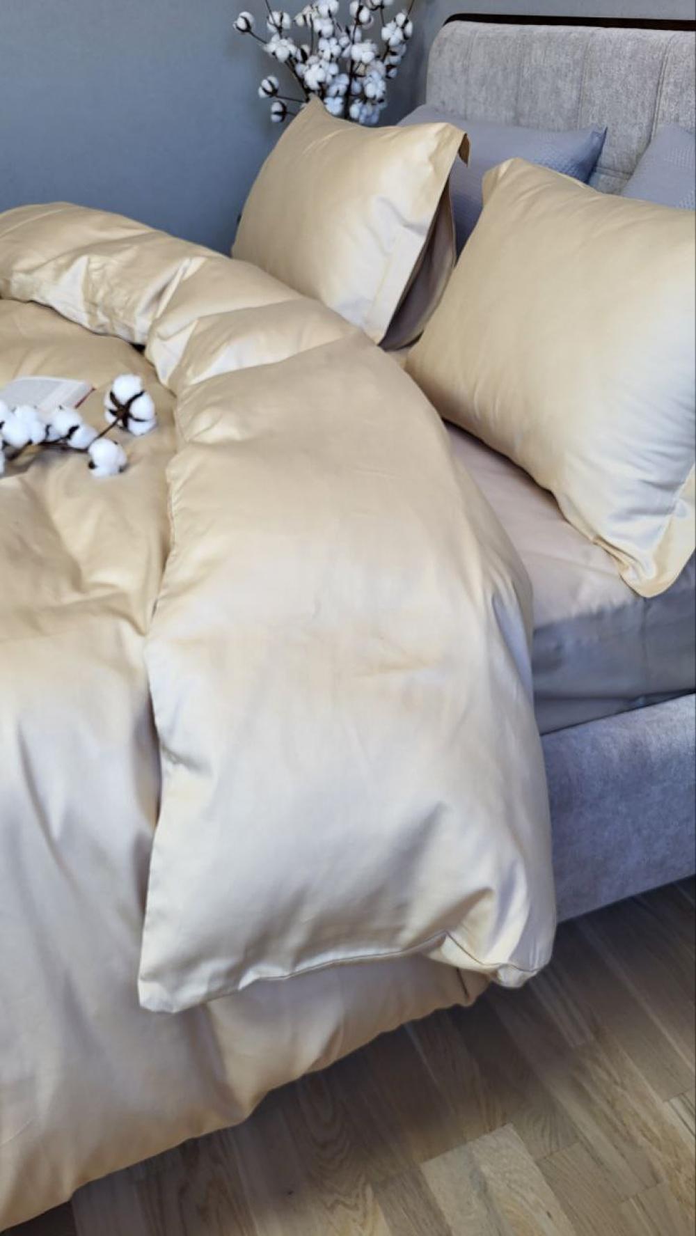 Комплект постельного белья на резинке Моно сатин Premium полуторный/наволочки 50х70/70х70 см Sandy Shore (5772) - фото 4