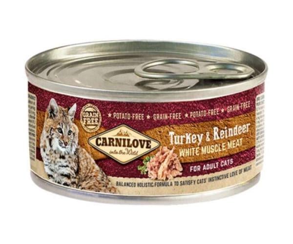 Корм вологий Carnilove Turkey&Reindeer for Cats з індичкою та оленіною для дорослих котів 100 г