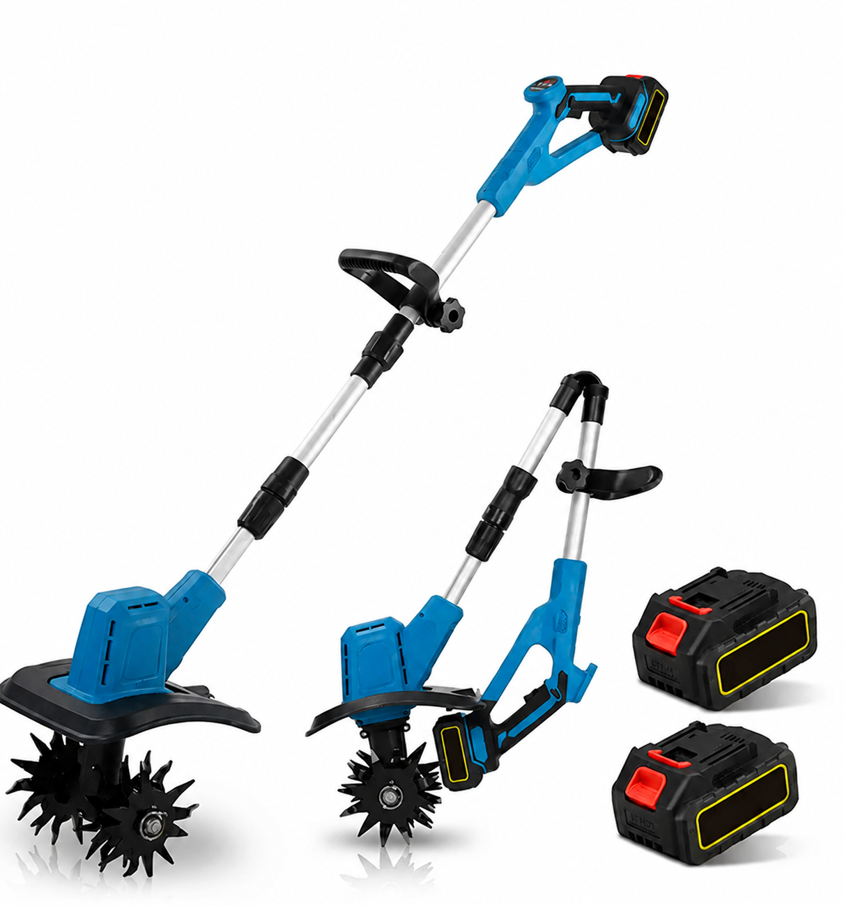 Культиватор ручний акумуляторний Krafftec KR-1039 46 В 6 Аг безщітковий/ширина обробки 26 см/телескопічна штанга/2 акумулятори (6383001)