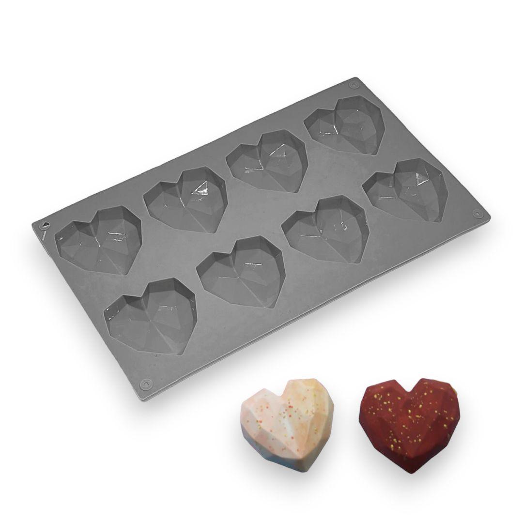 Форма силиконовая Profsil Хрустальное сердце 3D для евродесертов и печенья 8в1 Серый (204702-сер) - фото 3 Форма силиконовая Profsil Хрустальное сердце 3D для евродесертов и печенья 8в1 Серый (204702-сер) - фото 3