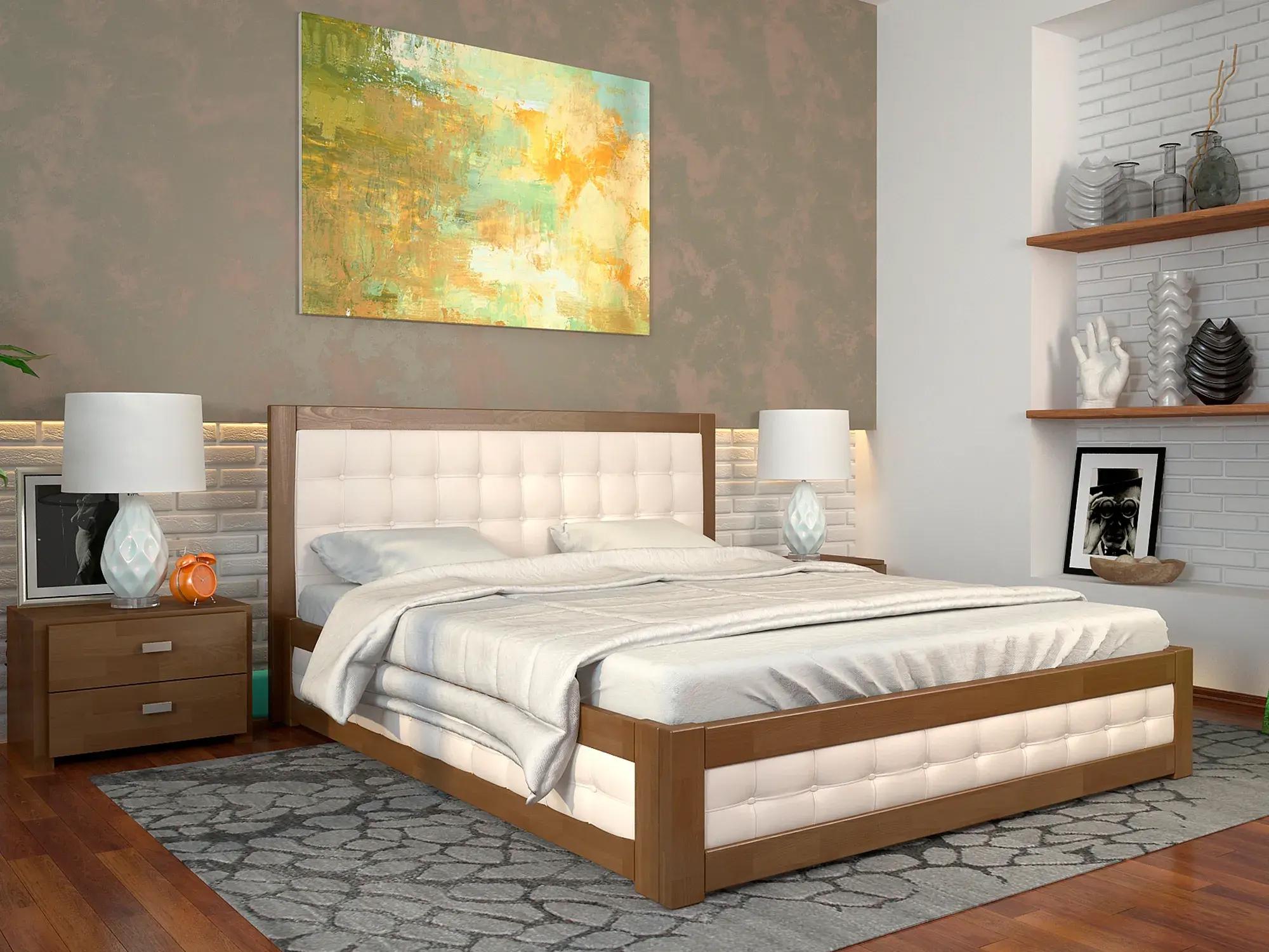 Кровать деревянная Arbor Рената М 160х200 см с подъемным механизмом Орех