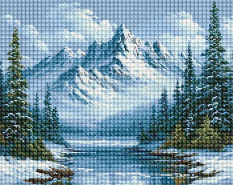 Алмазна мозаїка Морозне дихання лісу art_selena_ua 40х50 см (AMO20012)
