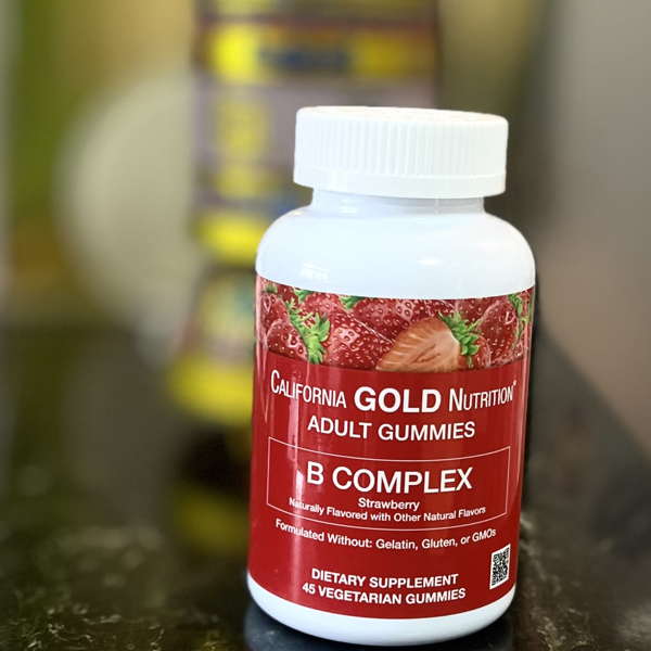 Комплекс вітамінів групи B California Gold Nutrition зі смаком полуниці 45 вегетаріанських мармеладок - фото 3