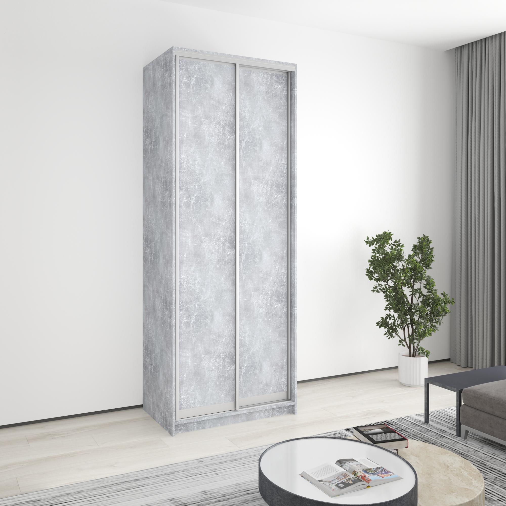 Шкаф-купе двухдверный MebelStar Уни AL 2 ДСП 90x60x240 см Бетон (MBS-3941) Шкаф-купе двухдверный MebelStar Уни AL 2 ДСП 90x60x240 см Бетон (MBS-3941)