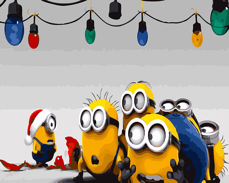 Картина по номерам Brushme Новогодние Миньоны (GX26272)