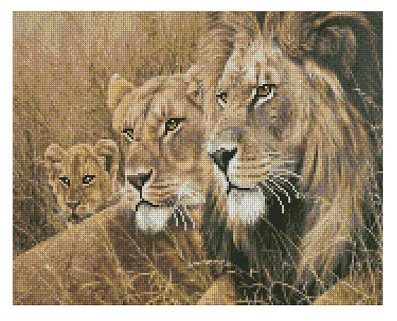 Алмазная мозаика Strateg Львиная семья 40х50 см (FA40427)