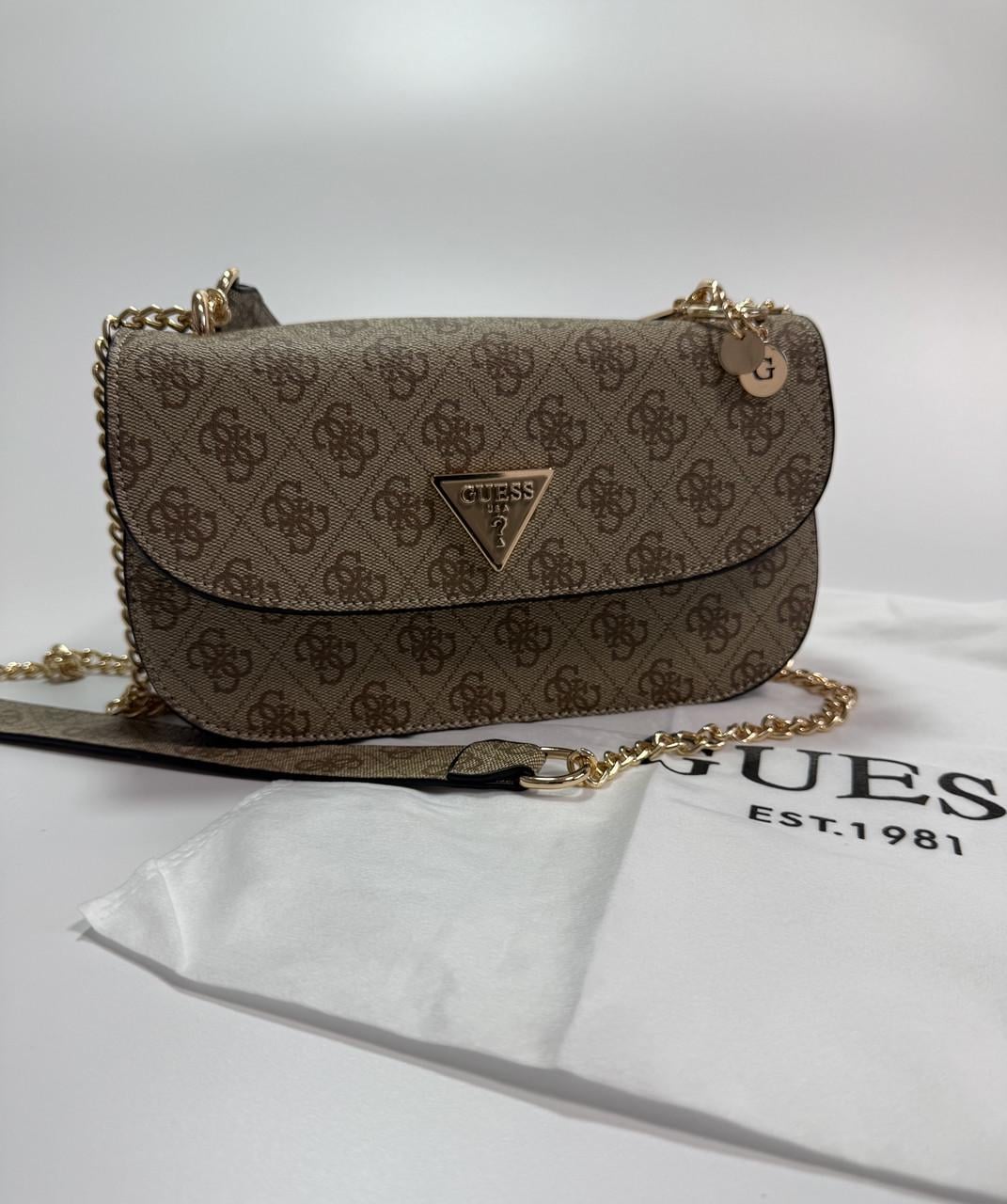 Сумка жіноча Guess маленька Бежевий - фото 3