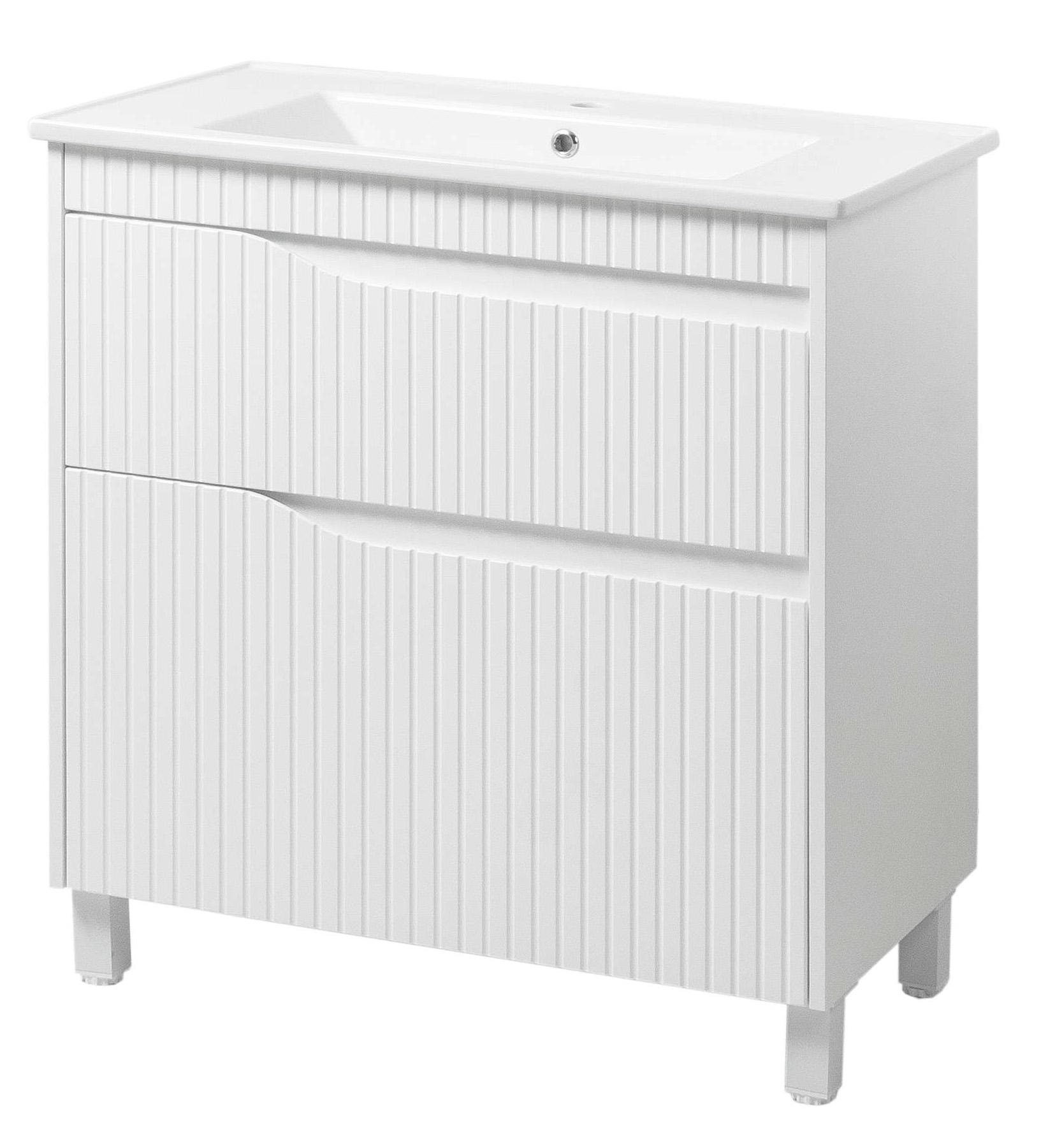 Тумба ЮВВІС Florence ТНБ-2 Д з умивальником Vesta 80 см Білий матовий (25074952)