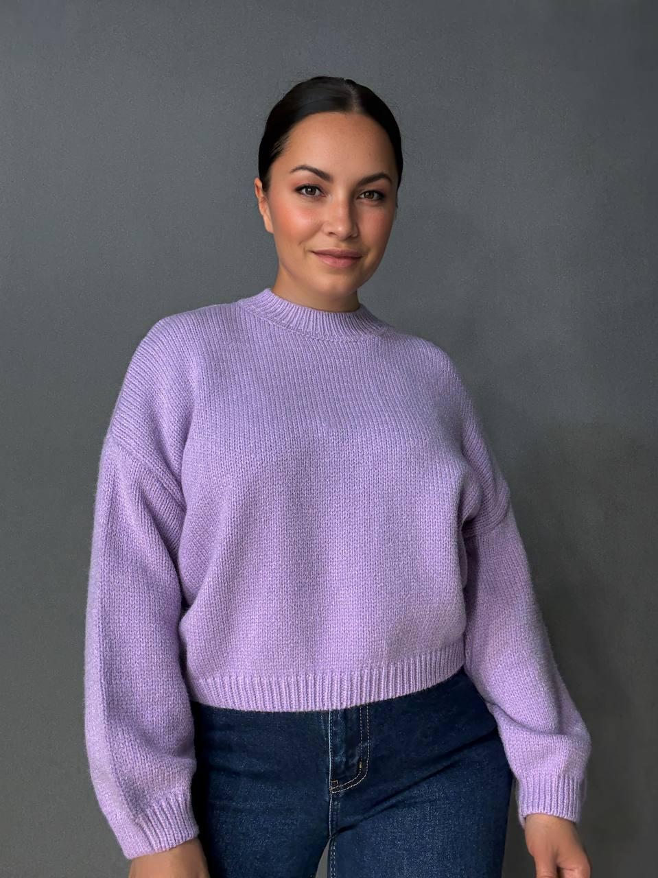 Светр жіночий Fancy Matinee 539 оверсайз однотонний OS Бузковий (5308) - фото 1