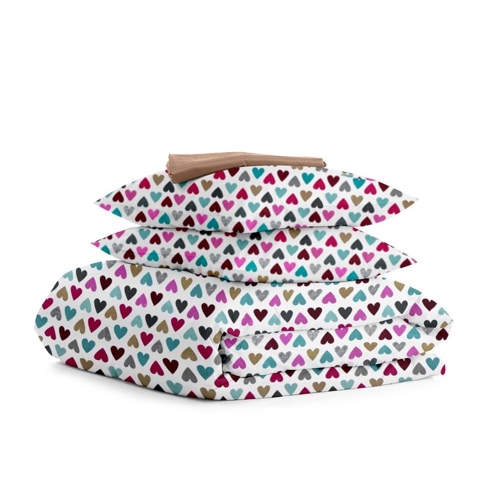 Комплект сімейної постільної білизни Cosas Love Mint Brown 2х160х220 см на гумці (4822052042632)