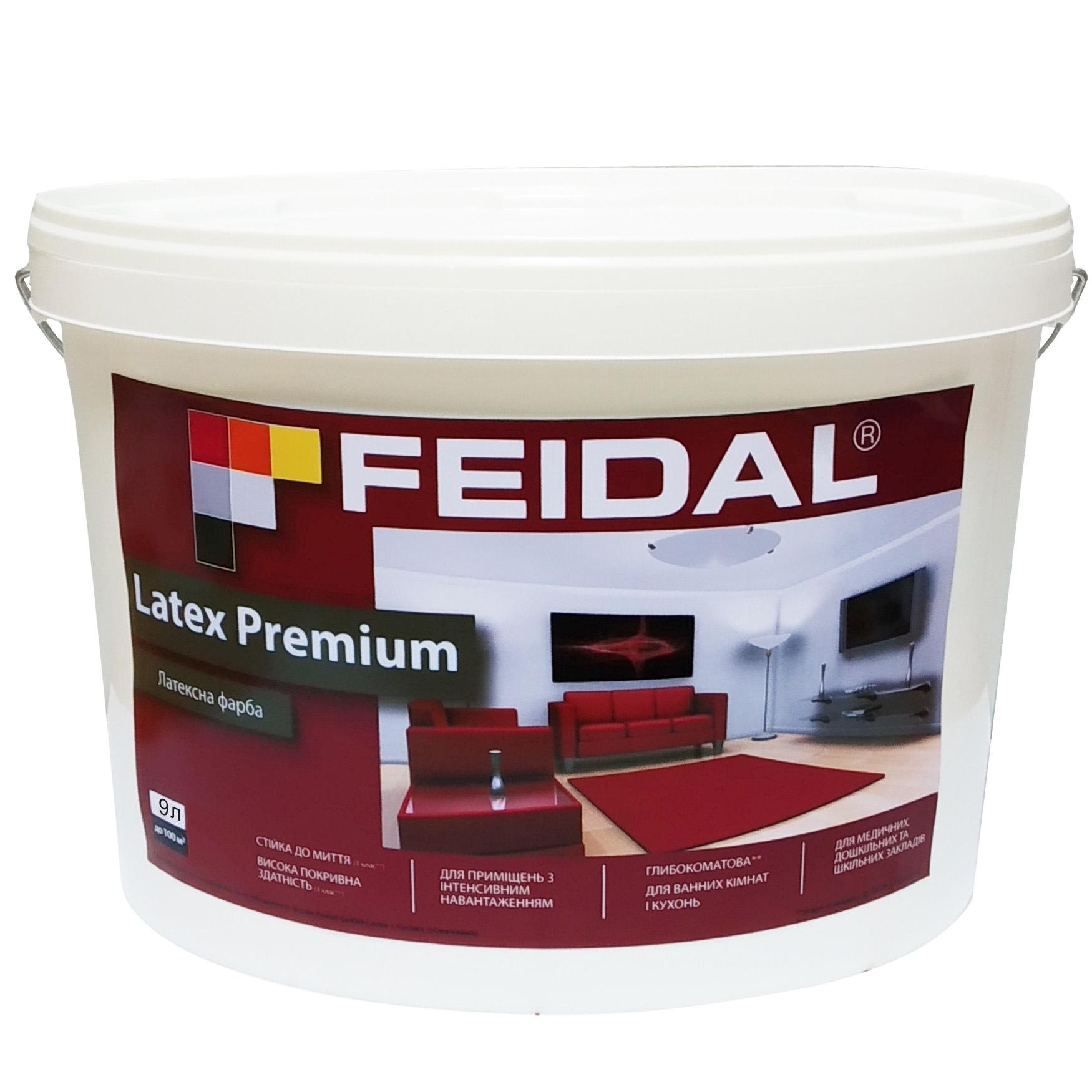 Краска латексная Feidal Latex Premium глубокоматовая для помещений с высокой нагрузкой 9 л - фото 1