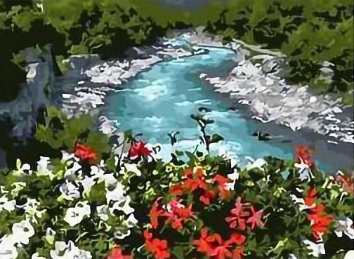 Картина по номерам Josef Otten Пейзаж Горная река 40х50 см в термопакете (5269RA_O-mt)