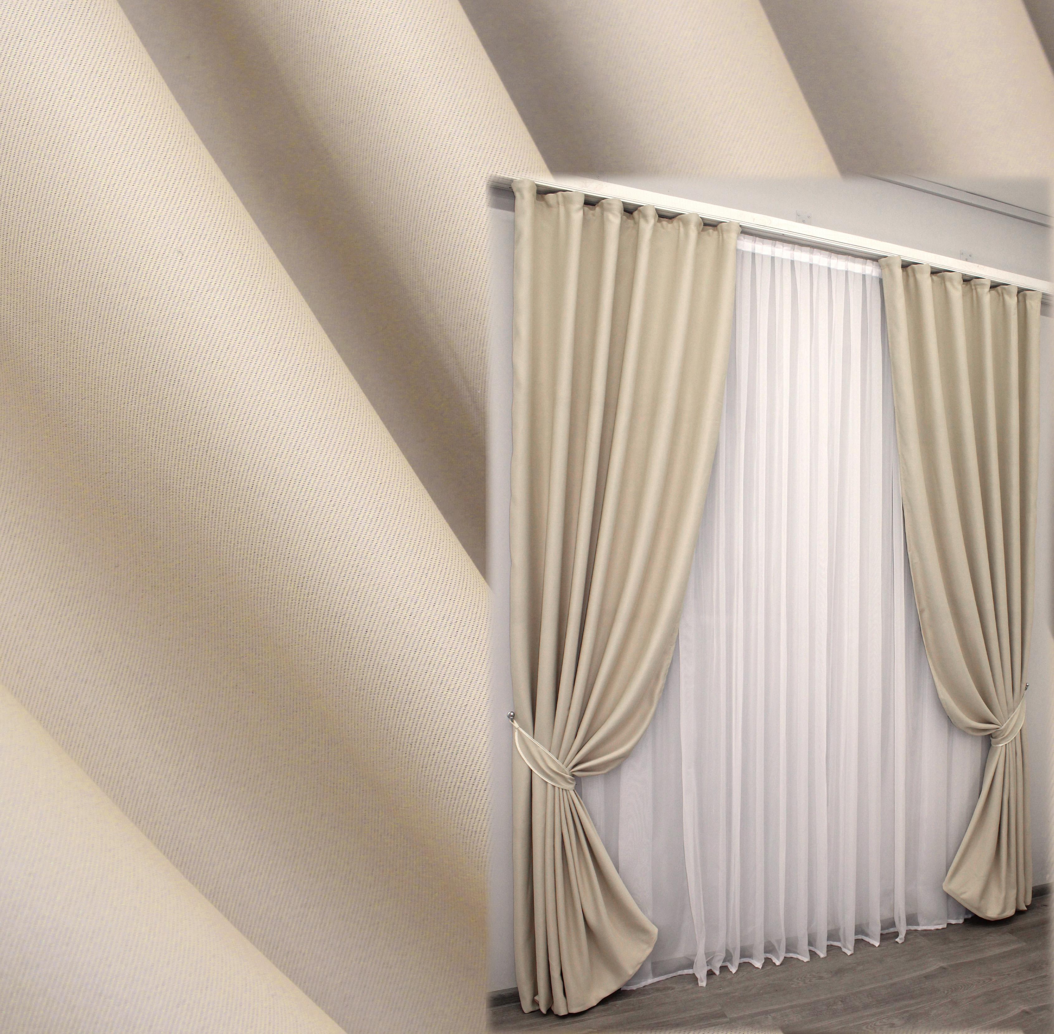 Комплект штор VR-Textil Bagema Rvs № 1007ш 100х270 см 2 шт. Кремовий (31-500) - фото 2