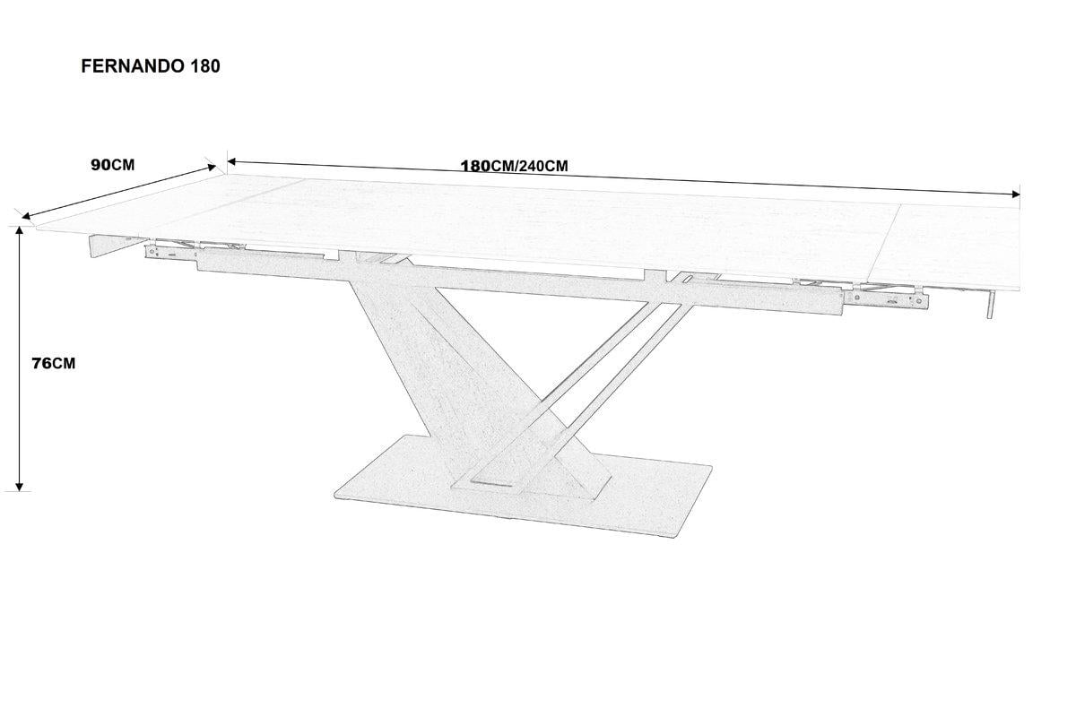 Стол Intarsio FERNANDO CERAMIC 180/240x90 Черный матовый/Темный орех (28710912) - фото 7 Стол Intarsio FERNANDO CERAMIC 180/240x90 Черный матовый/Темный орех (28710912) - фото 7