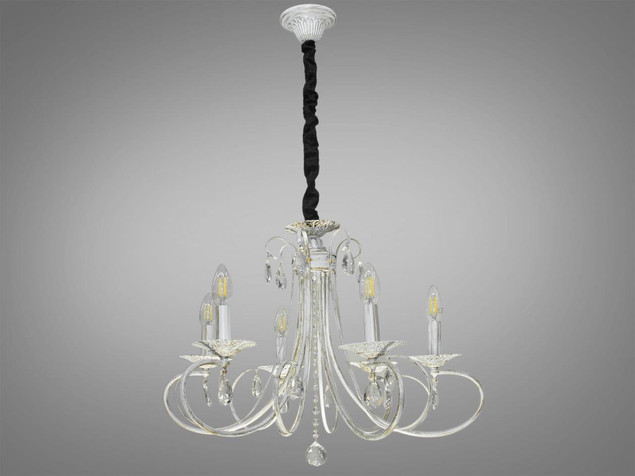 Люстра классическая с резным декором 8041/6WH (2437593288)