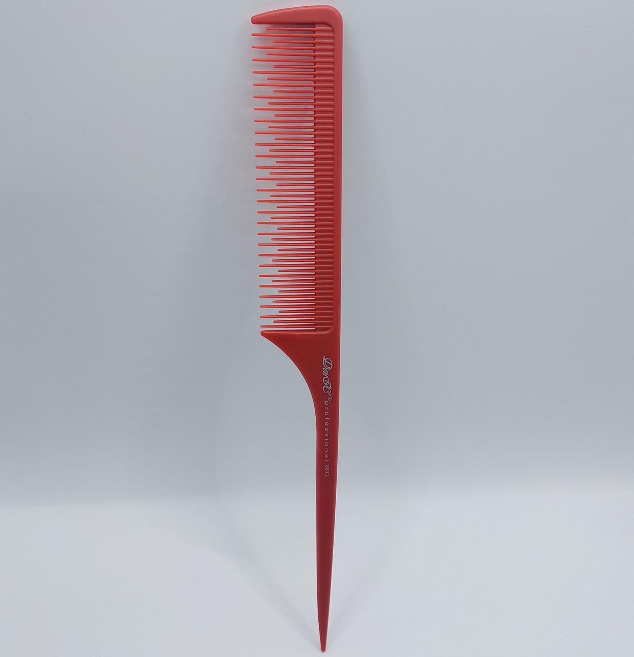 Гребінець карбон ДенІС professional 8612 з хвостиком Red (1453070596) - фото 6