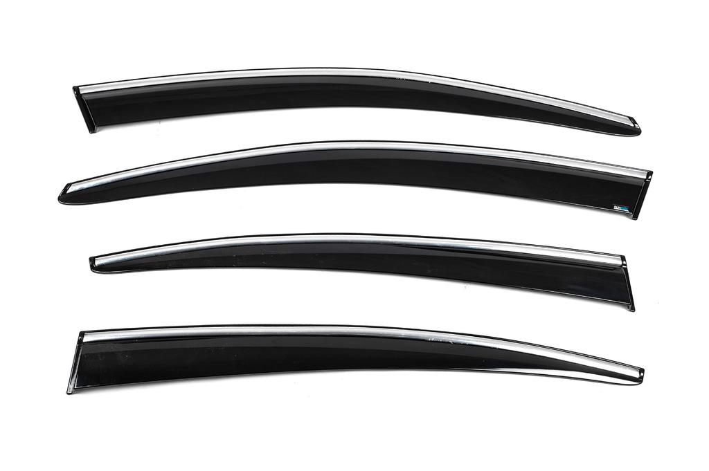 Ветровики с хромом SD Sunplex для Volkswagen Passat B6 2006-2012 гг. полистирол Черный