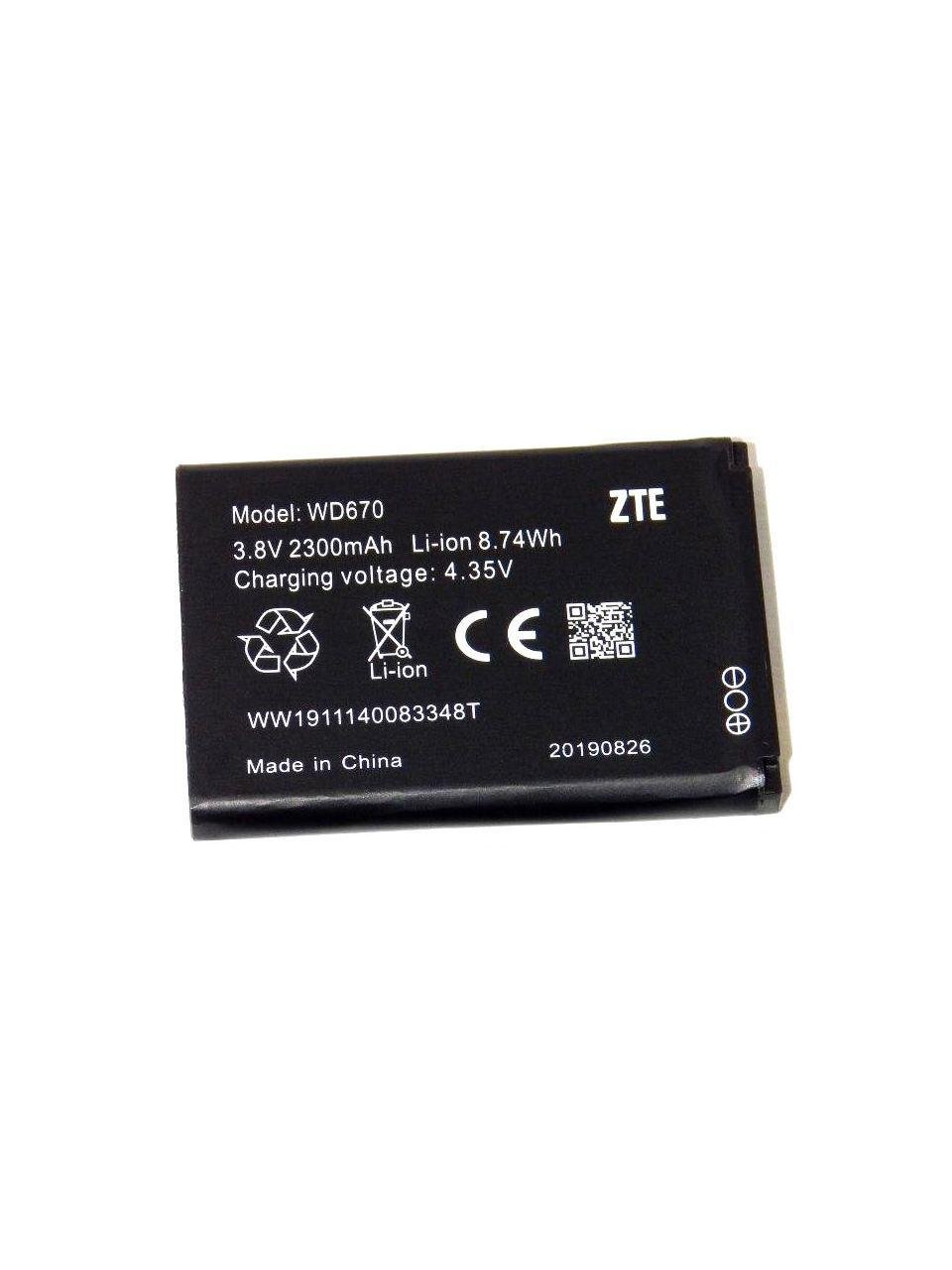 Акумулятор для ZTE WD670 4G LTE Wi-Fi роутер/Haier H12348 2300 mAh 3,8V (000001712) Акумулятор для ZTE WD670 4G LTE Wi-Fi роутер/Haier H12348 2300 mAh 3,8V (000001712)