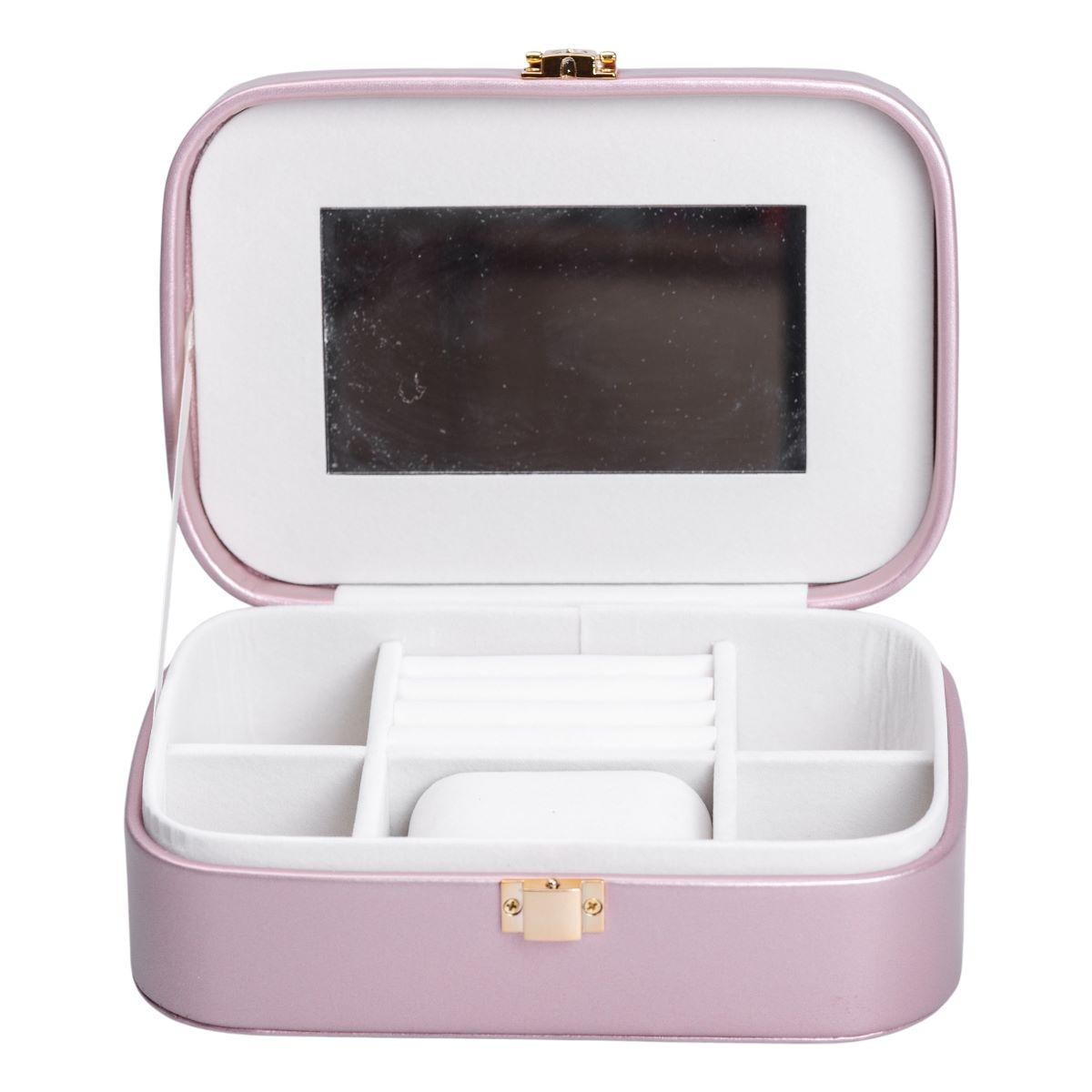 Ящик для украшений из экокожи с зеркалом 20х14х7 см (HP-5-32P)