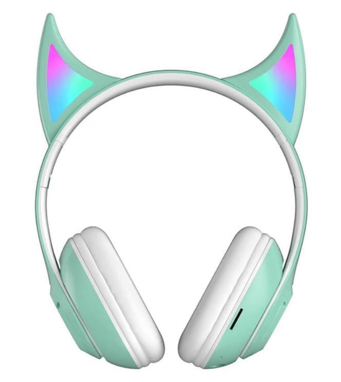 Наушники Bluetooth STN-25 с декоративными ушками и яркой подсветкой Мятный (2104618664) Наушники Bluetooth STN-25 с декоративными ушками и яркой подсветкой Мятный (2104618664)