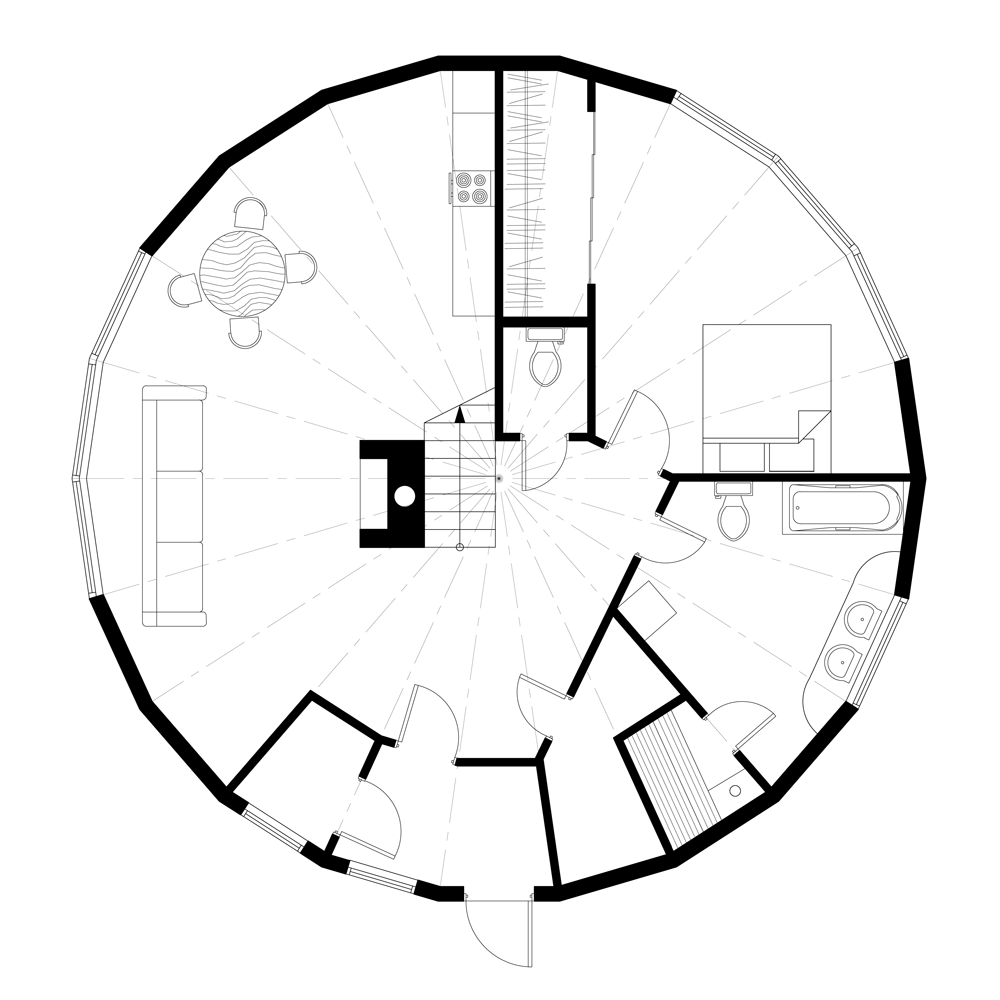 Будинок купольний Freedome House 12 2 поверхи швидкозбірний каркасний S 180 м2 (FDH 12) - фото 11