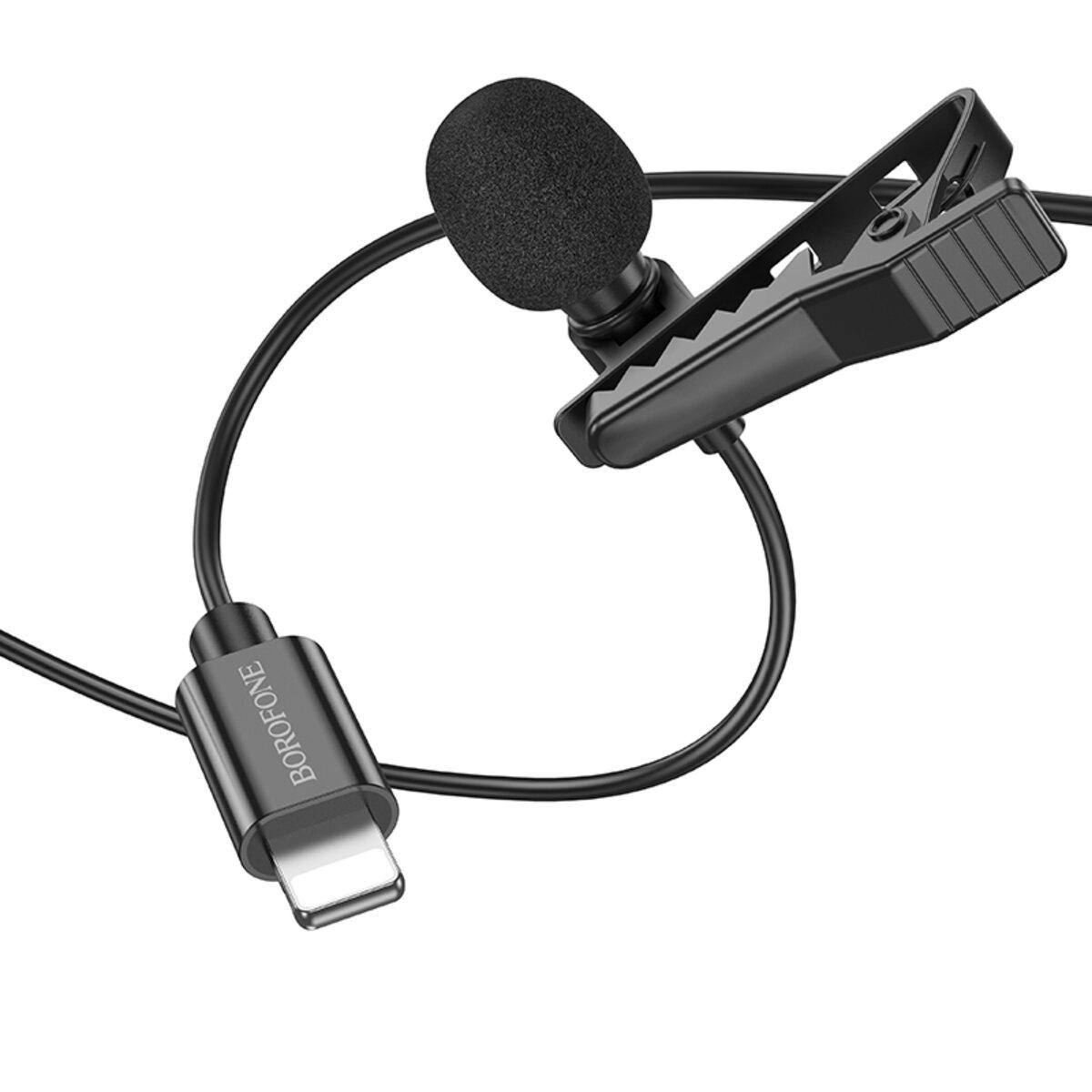 Мікрофон Borofone BFK11 Elegant lavalier microphone iP 2 м Black (19556820) - фото 3